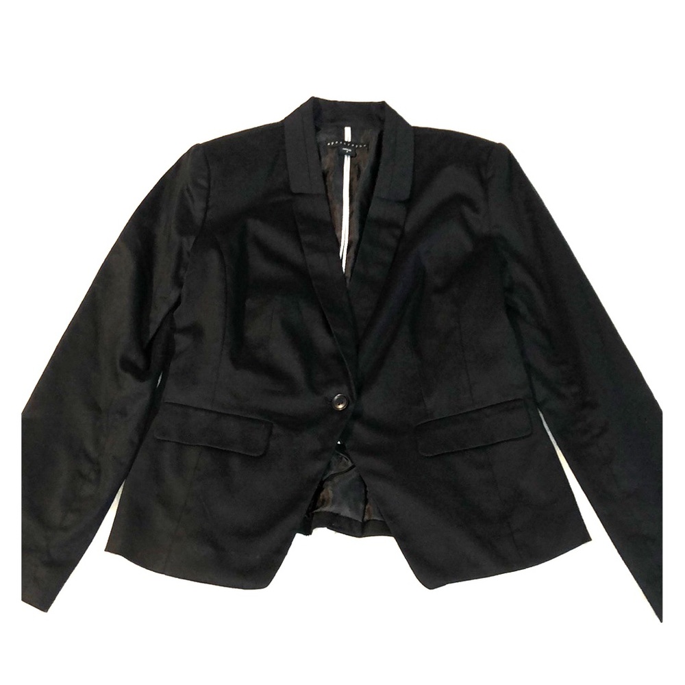 Apostrophe blazer suit Jacket black button size 8